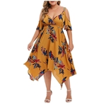 Robe-imprim-floral-Boho-col-en-V-vintage-rond-t-pour-femmes-l-gante-Off-initi