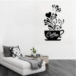 Autocollant-mural-cr-atif-de-vigne-de-fleur-tasse-de-caf-pour-caf-Restaurant-d-coration
