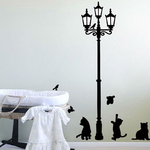 Lampe-de-prairie-populaire-bricolage-cr-atif-autocollant-mural-de-chat-et-d-oiseaux-papier-peint