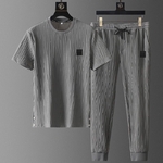 T-shirt-et-pantalon-de-sport-fins-pliss-s-pour-hommes-ensemble-deux-pi-ces-surv
