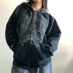 Dourbesty-Sweat-capuche-zipp-Y2K-pour-femme-sweat-graphique-d-contract-veste-esth-tique-manches-longues