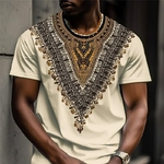 T-Shirt-Manches-Courtes-pour-Homme-V-tement-D-contract-Vintage-Imprim-Totem-Confortable-t