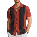 Chemise-de-bowling-d-contract-e-manches-courtes-pour-hommes-chemise-boutons-revers-de-couleur-assortis