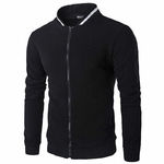 Cardigan-d-contract-carreaux-pour-hommes-sweat-shirt-zipp-en-peluche-veste-col-montant-coupe-couvertes