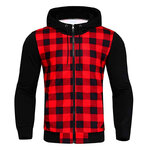 Blouson-aviateur-carreaux-manches-longues-pour-hommes-manteau-coupe-vent-cardigan-capuche-fermeture-clair-mince-d