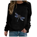 Sweat-shirt-imprim-lettre-libellule-pour-femme-col-rond-manches-longues-pulls-vintage-v-tements-d