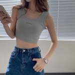 Fibrprecious-Haut-court-d-contract-pour-femme-t-shirts-en-Y-monochromatique-mode-High-Street-Fitness