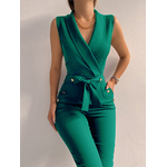 Barboteuse-lacets-col-en-V-pour-femmes-salopette-d-contract-e-mode-sexy-noir-l-gant