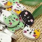 Lot-de-l-vent-en-Bois-Color-s-2-Trous-pour-Couture-Scrapbooking-Artisanat-Animal-Chat