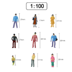 Figurines-miniatures-peintes-l-chelle-N-personnes-de-mod-lisation-poses-assorties-chelle-1-100-100