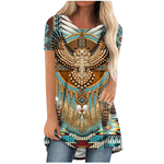 T-shirt-Manches-Courtes-pour-Femme-Streetwear-Ethnique-Azt-que-Occidental-Imprim-3D-Tunique-Nouveaux-V
