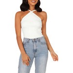 Haut-caraco-en-tricot-crois-pour-femme-coupe-couvertes-bretelles-spaghetti-dos-nu-fibre-d-contract