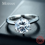 Modian-bague-en-argent-Sterling-2021-3-carats-pour-femme-bijou-classique-clair-Six-griffes-en