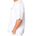 Chemise-en-coton-et-lin-pour-hommes-T-Shirt-manches-courtes-col-en-v-respirant-avec