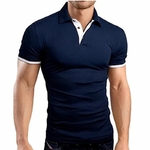 MRstuff-T-shirt-d-contract-manches-courtes-pour-hommes-haut-masculin-revers-coutures-solide-document-pull