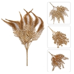 Plantes-artificielles-dor-es-et-argent-es-brillantes-mise-en-sc-ne-du-cuir-chevelu-d