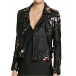 Veste-en-similicuir-imprim-floral-pour-femme-broderie-rivet-de-moto-noir-punk-motard-printemps-automne