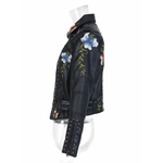 Veste-en-similicuir-imprim-floral-pour-femme-broderie-rivet-de-moto-noir-punk-motard-printemps-automne