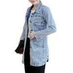 Veste-en-jean-cor-enne-pour-femme-manteau-de-base-long-mince-effiloch-bleu-marine-jean