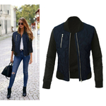 Blouson-aviateur-matelass-pour-femme-col-rond-coutures-zipp-es-monochromatique-loisirs-mode-automne-hiver-nouveau