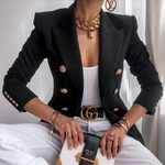 Blazer-crois-manches-longues-pour-femme-manteau-court-veste-tremp-e-pour-femme-manteau-d-affaires