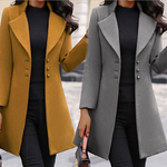 Blazer-long-en-laine-simple-boutonnage-pour-femme-manteau-slim-pour-femme-veste-revers-monochrome-imbib