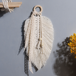 Tapisserie-boh-me-en-macram-tiss-la-main-avec-pompon-ULen-coton-pendentif-en-forme-de