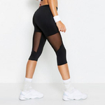 Leggings-en-maille-Patchwork-noir-pour-femmes-pantalon-lastique-Capri-Fitness