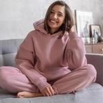 Ensemble-de-V-tements-Solides-pour-Femme-Sweat-Capuche-Court-et-Pantalon-Tenue-Sportive-Surv-tement