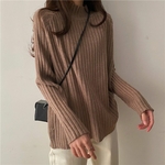 Pull-col-mi-haut-pour-Femme-6-couleurs-unies-minimaliste-d-contract-confortable-en-tricot-pour