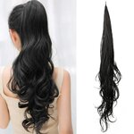 Queue-de-cheval-synth-tique-longue-pour-femme-postiche-boucl-e-naturelle-extensions-de-cheveux-flexibles