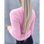 Pull-en-tricot-manches-longues-pour-femmes-col-montant-flou-pulls-d-contract-s-pull-uni