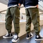 Pantalon-cargo-poches-multiples-pour-gar-ons-pantalons-de-surv-tement-d-contract-s-pour-enfants
