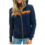 Happator-Nation-Sweat-capuche-zipp-rayures-pour-femme-sweat-shirt-manches-longues-streetwear-unisexe-pour-gar