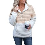 Pull-coutures-ray-es-pour-dames-optique-demi-fermeture-clair-sourire-v-tements-chauds-mode-automne