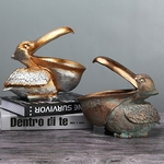 Statue-de-Pelican-en-r-sine-porte-bonheur-ornements-pour-la-maison-plateau-de-rangement-accessoires