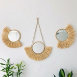 Miroir-suspendu-en-acrylique-de-Style-marocain-40CM-perles-en-bois-ornement-d-coratif-arri-re