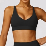 Soutien-gorge-Push-Up-bretelles-crois-es-pour-femmes-haut-court-de-sport-yoga-fitness-respirant