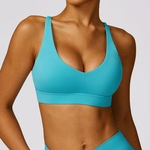 Soutien-gorge-Push-Up-bretelles-crois-es-pour-femmes-haut-court-de-sport-yoga-fitness-respirant
