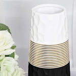 Vase-fleurs-en-c-ramique-de-11-pouces-finition-noir-blanc-et-or-Vase-de-d
