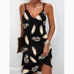 Robe-d-t-imprim-e-plage-spaghetti-pour-femmes-mode-sexy-col-en-V-grande-taille
