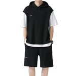 Tenue-de-sport-d-contract-e-deux-pi-ces-pour-hommes-haut-capuche-short-taille-lastique