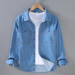 Chemise-Vintage-en-Denim-pour-hommes-86010-mode-printemps-automne-pour-tudiants-et-adolescents-Double-poche