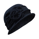 Fedora-Chapeau-en-laine-artificielle-pour-Femme-l-gant-Vintage-fleur-Cloche-seau-couvre-chef-de