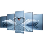 toiles-murales-5-pieces-impression-cygnes (1)