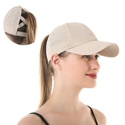 Casquette Baseball Magnétique Pour Queue De Cheval - Coton Respirant, Réglable, Pour Femmes Aux Cheveux Longs, Sport