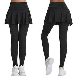 Legging De Sport Jupe Pour Femme - Taille Haute Plissée - Jupe De Tennis Yoga Badminton - Confortable Et Élégante Avec Effet Hanches Levées