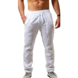Pantalon Lin Homme Grand Taille Élastique Été 2025 - Pantalon Décontracté Plage Yoga Jogging Sport Léger
