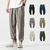 Pantalon-de-jogging-Style-chinois-pour-homme-sarouel-en-coton-et-lin-surv-tement-l-ger