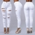 Jean-D-chir-Femme-En-Denim-Blanc-Slim-Pantalon-Moulant-V-tement-F-minin-Sexy-Collection